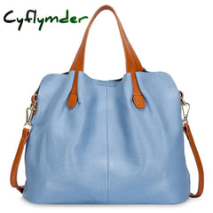 Cyflymder Genuine Leather Women’s Bag Fashion Commute Handbags Solid Color Tote Messenger Luxury