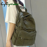 Cyflymder Girl Fabric School Bag New Fashion College Student Vintage Women Backpack Canvas Female Laptop Bag Travel