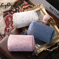 Cyflymder Girl Velvet Makeup Bag Organizer Soft Lipstick Storage Women Toiletry Beauty Make Up Case