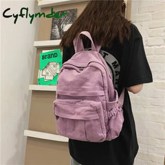 Cyflymder Girl Women Backpack School Bag Women’s Student Fashion Canvas Teenager Daypack Teenage