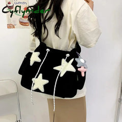 Cyflymder Girls Cute Star Print Shoulder Bags Women Japanese Casual Fashion Crossbody Bag Y2K