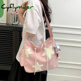 Cyflymder Girls Cute Star Print Shoulder Bags Women Japanese Casual Fashion Crossbody Bag Y2K