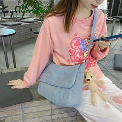 Cyflymder Girls Fashion Messenger Bag Casual Cute Bookbag Make Up College Shoulder Schoolbag Kawaii