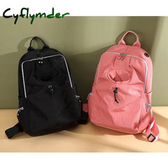 Cyflymder Girls Travel School Bag Lady Leisure Trendy Women Washed Nylon Laptop Book Fashion Female