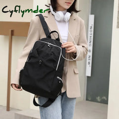 Cyflymder Girls Travel School Bag Lady Leisure Trendy Women Washed Nylon Laptop Book Fashion Female