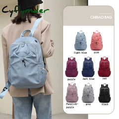 Cyflymder Girls Travel School Bag Lady Leisure Trendy Women Washed Nylon Laptop Book Fashion Female