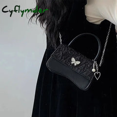 Cyflymder Girly Cute Crossbody Bags Women Butterfly Heart Female Shoulder Bag With Chain Womens