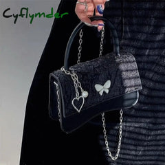 Cyflymder Girly Cute Crossbody Bags Women Butterfly Heart Female Shoulder Bag With Chain Womens
