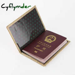 Cyflymder Glossy Buckle Passport Cover For Women Men Travel Document Organizer Credit Cards Case