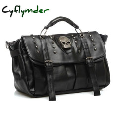 Cyflymder Gothic Bag Women Harajuku Punk Womens Shoulder Rivet Rhinestone Skull Female Handbags Big