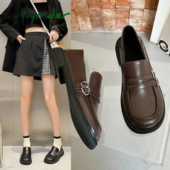Cyflymder Gothic Lolita Heart Buckle Women’s Loafers Mary Jane Shoes Women Cute Kawaii Chunky Platform Flats Fashion