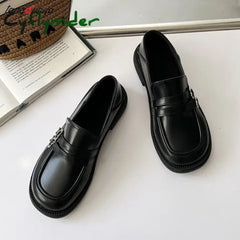 Cyflymder Gothic Lolita Heart Buckle Women’s Loafers Mary Jane Shoes Women Cute Kawaii Chunky Platform Flats Fashion