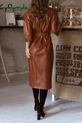 Cyflymder - Green Casual Solid Patchwork V Neck A Line Dresses