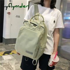 Cyflymder Green Women’s School Bag For Teenage Girls High Quality Nylon Backpack Ladies Large