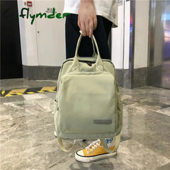 Cyflymder Green Women’s School Bag For Teenage Girls High Quality Nylon Backpack Ladies Large