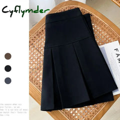 Cyflymder Grey JK Pleated Skirt Women Summer High Waist Solid Preppy Dance Skirts Y2K Korean Slim All-match Mini Skirts