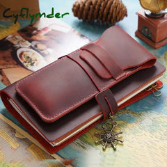 Cyflymder Handmade Pen Bag From Cowhide Genuine Leather Retro Pencil Vintage Style Case Storage For