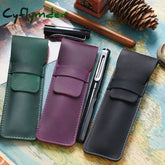 Handmade Pen Bag From Cowhide Genuine Leather Retro Pencil Bag Vintage Style Pencil Case Storage Bag For Journal Travel Supplies