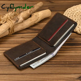 Handmade Vintage Crazy horse Leather Wallet Men Genuine Leather Short Wallet Slim Coin Purse Male Money Clips Money bag
