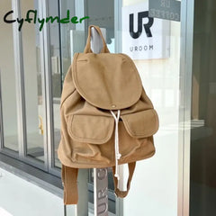 Cyflymder Harajuku Canvas Drawstring Women Backpack Schoolbag Teenage Girls For Female Bagpack Big