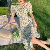 Cyflymder Harajuku Floral Dress for Women Party French Vintage Retro Office Lady Casual Club Mini Sexy Dresses Summer