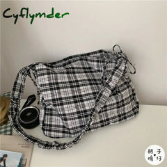 Cyflymder Harajuku New Fashion Folding Women Handbag Tote Ladies Casual Canvas Bag Aesthetic
