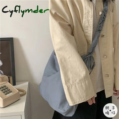 Cyflymder Harajuku New Fashion Folding Women Handbag Tote Ladies Casual Canvas Bag Aesthetic