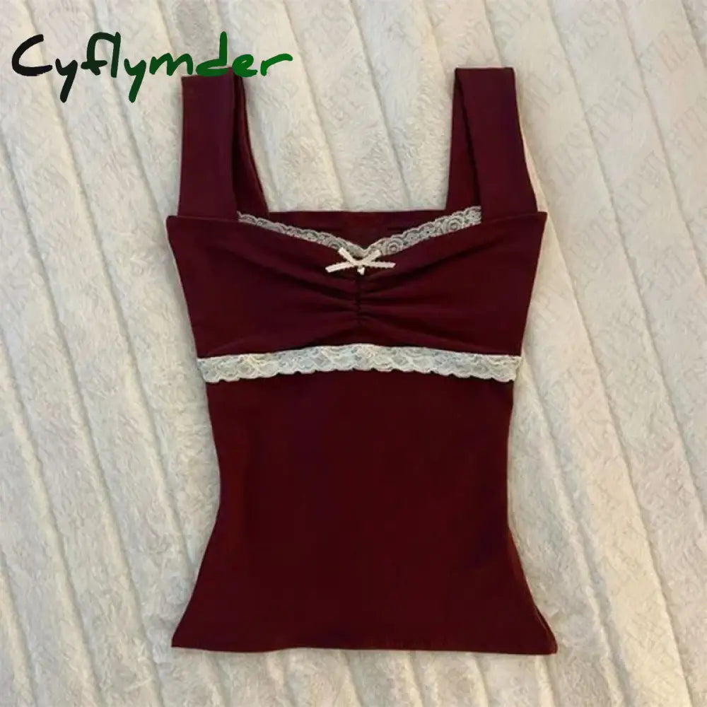 Cyflymder Harajuku Retro Gothic Y2K Emo Girls Camisole Top Sexy Slim Chic Fashion Aesthetic Women’s Crop Tops Punk Hip