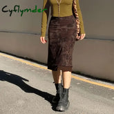 Cyflymder Harajuku Vintage Long Skirts Women Floral Print Gothic Retro Skirts Grunge Aesthetic Streetwear Punk A Line