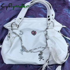 Cyflymder Harajuku Y2K Style Shoulder Bags For Women Japanese Gothic Tote Bag Big Punk Handbags