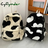 Cyflymder Heart Plush Cartoon Backpack Girl Backpacks Cute Fur Children School Bags Kids Gift Book