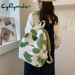 Cyflymder Heart Plush Cartoon Backpack Girl Backpacks Cute Fur Children School Bags Kids Gift Book