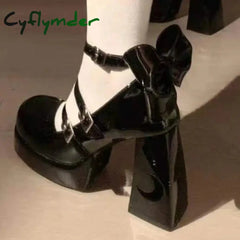 Cyflymder Heels Women Pumps Platform High Heels Ankle Strappy Casual Office Shoes Spring Summer Block Heels mary jane