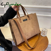 Cyflymder High Capacity Corduroy Shoulder Crossbody Bag For Women Vintage Brand Shopper Shopping