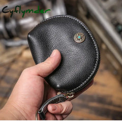 Cyflymder High Grade Real Leather Coin Purse Men’s Fashion Key Bag Women Luxury Small Wallet Bank Card Bluetooth
