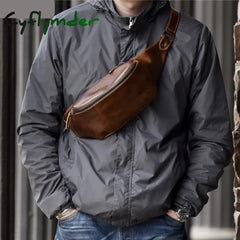 Cyflymder High Quality Cowhide Simple Vintage Chest Bag Genuine Leather Men’s Shoulder Messenger