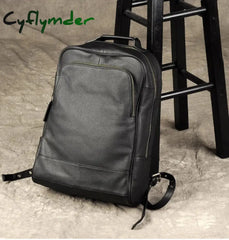 Cyflymder High Quality Fashion Genuine Leather Backpack Men Bagpack Student School Bag Backpack daily male Rucksack