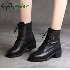 Cyflymder High Quality Ladies Shoes Side Zipper Women’s Boots Fashion Cross-tied Modern Boots Women Hot Sale Plus Size