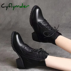 Cyflymder High Quality Ladies Shoes Side Zipper Women’s Boots Fashion Cross-tied Modern Boots Women Hot Sale Plus Size