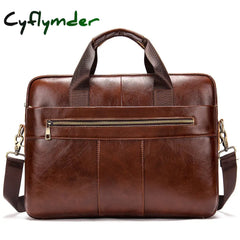 Cyflymder High Quality Leather Briefcases With Shoulder Strap Luxury Designer Messenger Bag