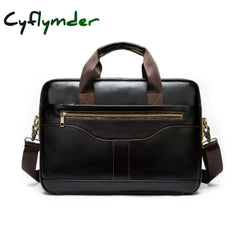 Cyflymder High Quality Leather Briefcases With Shoulder Strap Luxury Designer Messenger Bag