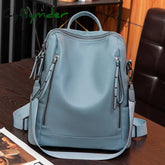 Cyflymder High Quality Leather Designer Backpack Women Shoulder Bags Multifunction Travel Backpacks