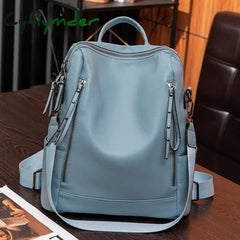 Cyflymder High Quality Leather Designer Backpack Women Shoulder Bags Multifunction Travel Backpacks