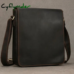 Cyflymder High Quality Men’s Leather Shoulder Bag Genuine Leather Crossbody Bags For Male Messenger Bags Vintage Sling