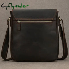 Cyflymder High Quality Men’s Leather Shoulder Bag Genuine Leather Crossbody Bags For Male Messenger Bags Vintage Sling