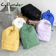 High Quality New Waterproof Nylon Women Backpack Female Travel Bag Backpacks Schoolbag for Teenage Girls Solid Color Bookbag