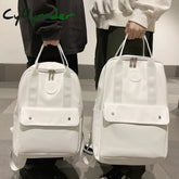 Cyflymder High Quality Pu Leather Woman Backpack Large Capacity School Bag Unisex Laptop Fashion