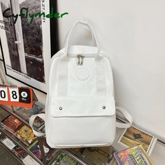 Cyflymder High Quality Pu Leather Woman Backpack Large Capacity School Bag Unisex Laptop Fashion