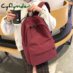 Cyflymder High Quality Women Backpack Solid Color Shoulder Bag Fashion School For Teenage Girl
