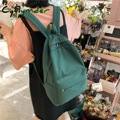 Cyflymder High Quality Women Backpack Solid Color Shoulder Bag Fashion School For Teenage Girl